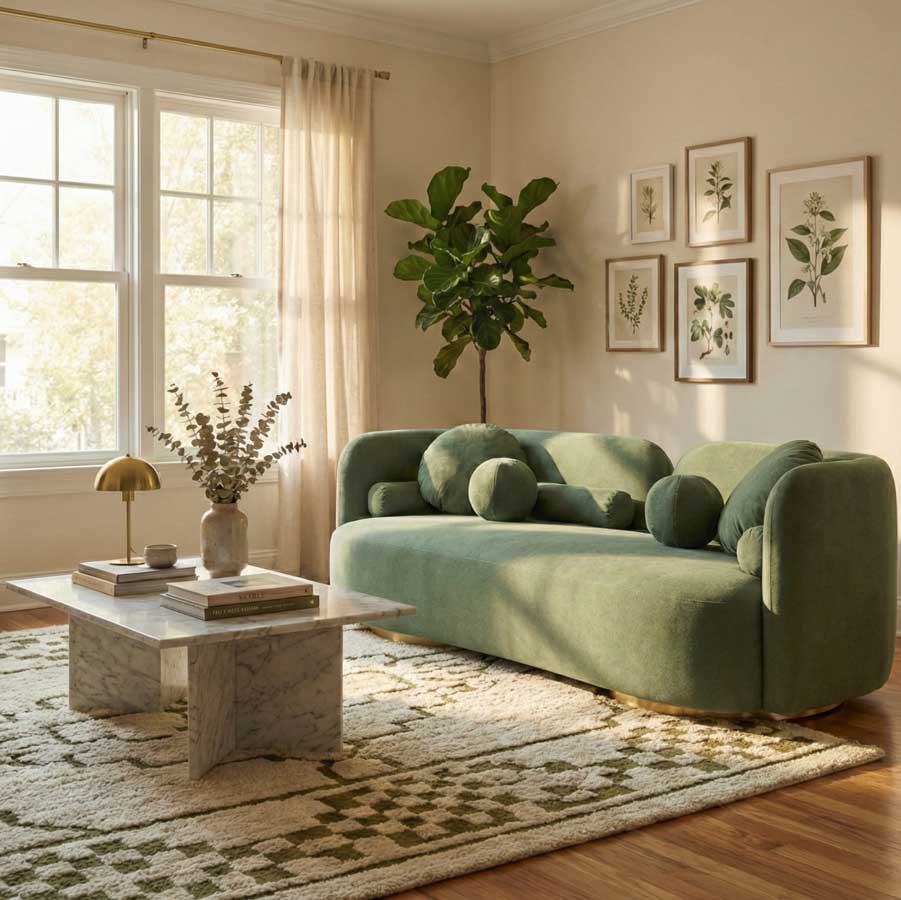 Fika Premium Mohair Fabric Sofa - Hygge Design House