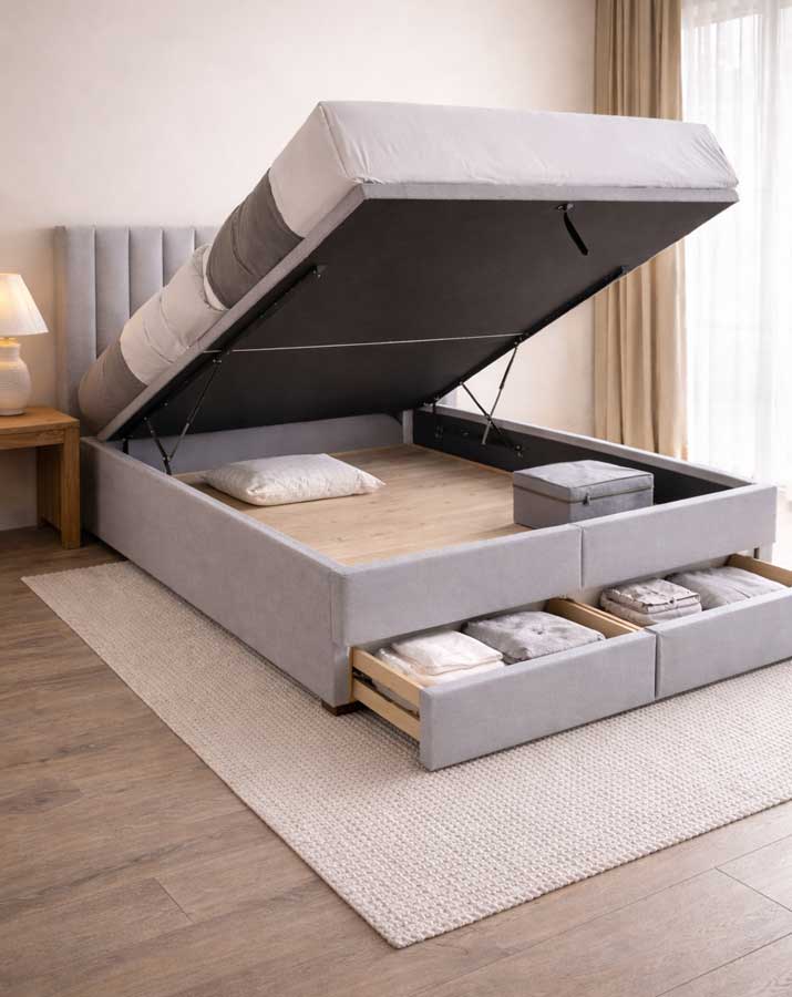 Norell King Storage Bed With Drawers - Hygge Design House